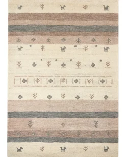 Tappeto KARLI Beige 160 x 230 cm Lana Persiano
