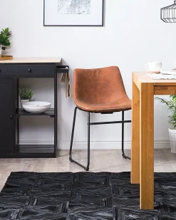 Tappeto KASAR Nero 140 x 200 cm Pelle naturale