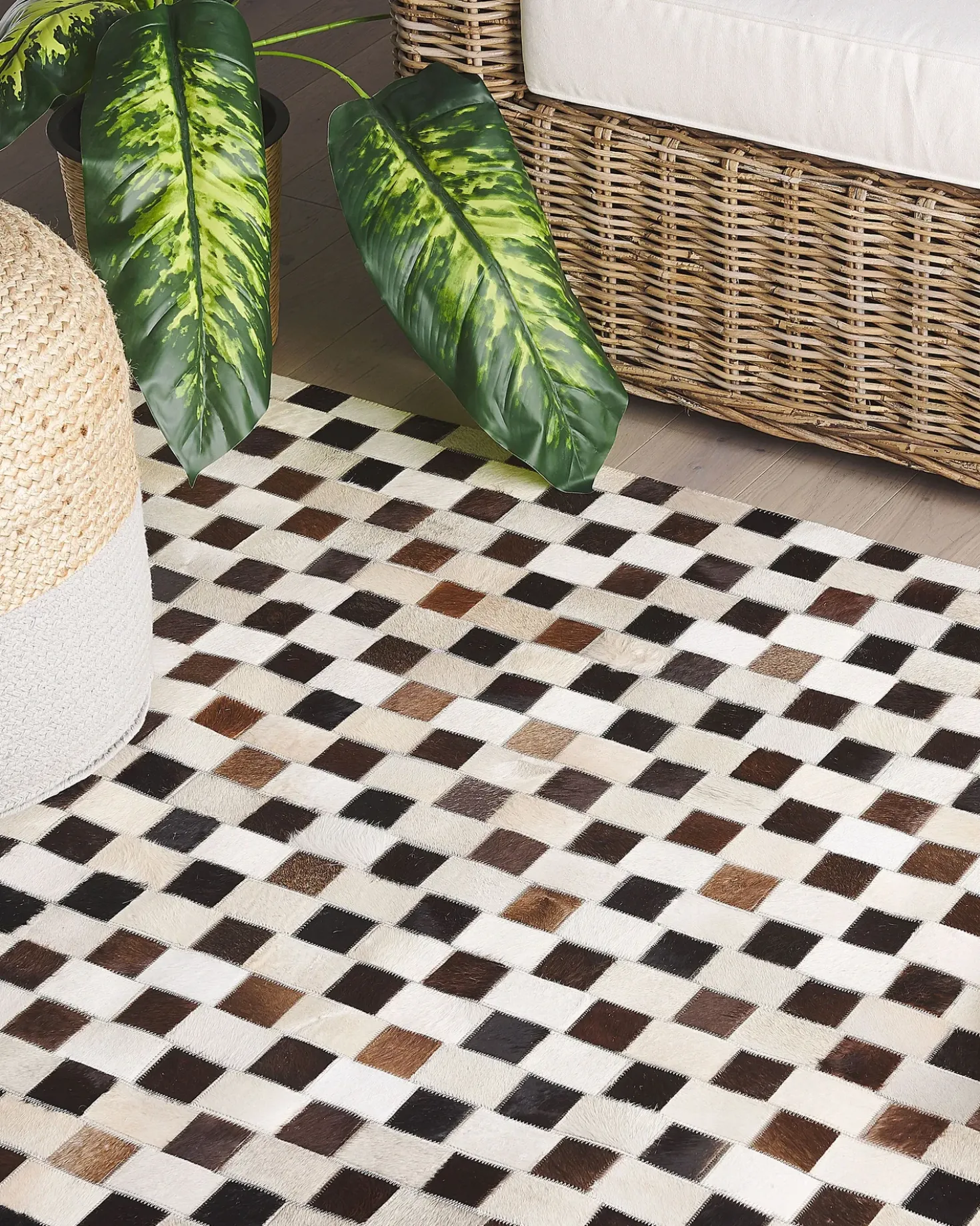 Tappeto KAYABEY Beige 160 x 230 cm Pelle naturale