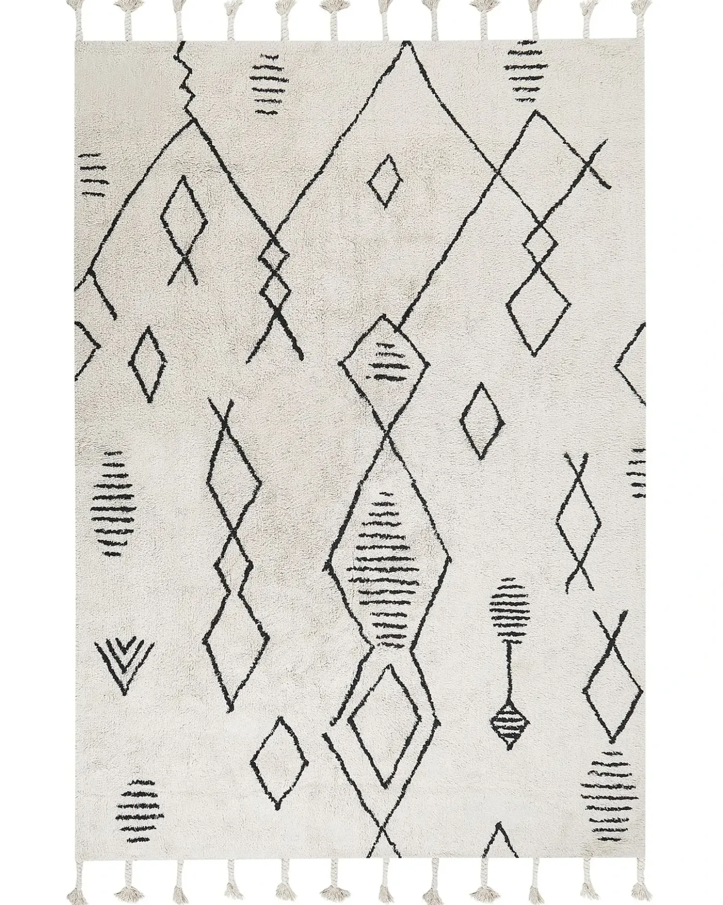 Tappeto KEBIR Bianco sporco 160 x 230 cm Cotone