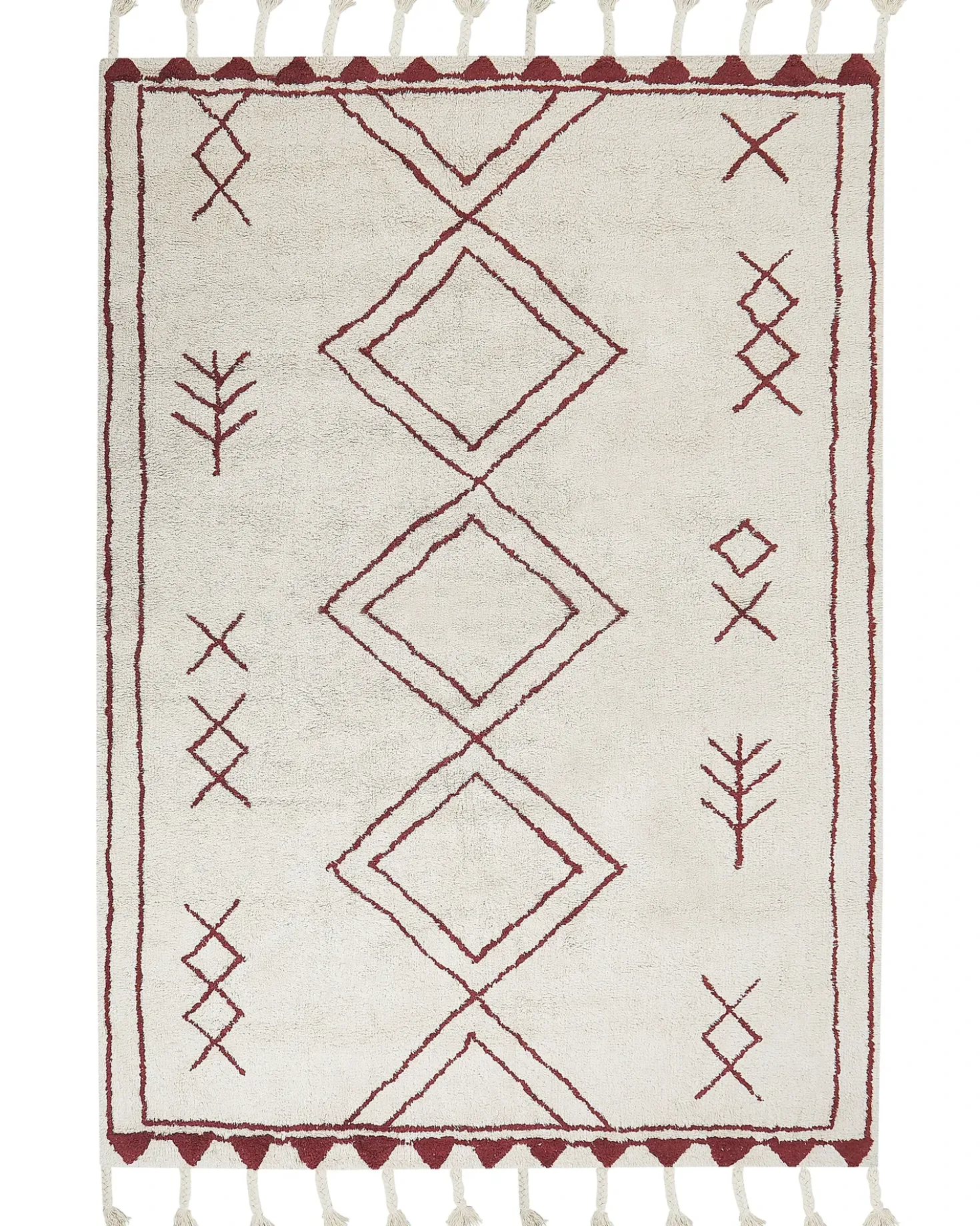 Tappeto KENITRA Bianco sporco 160 x 230 cm Cotone