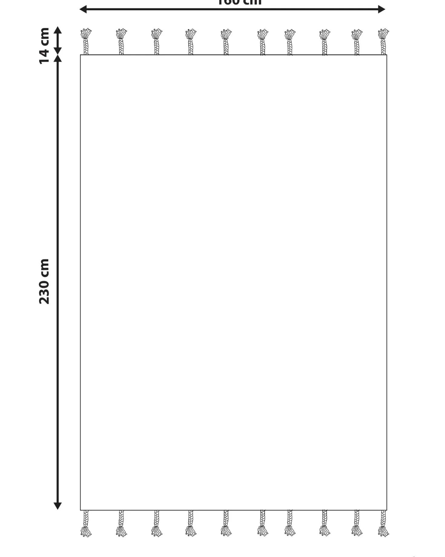 Tappeto KENITRA Bianco sporco 160 x 230 cm Cotone