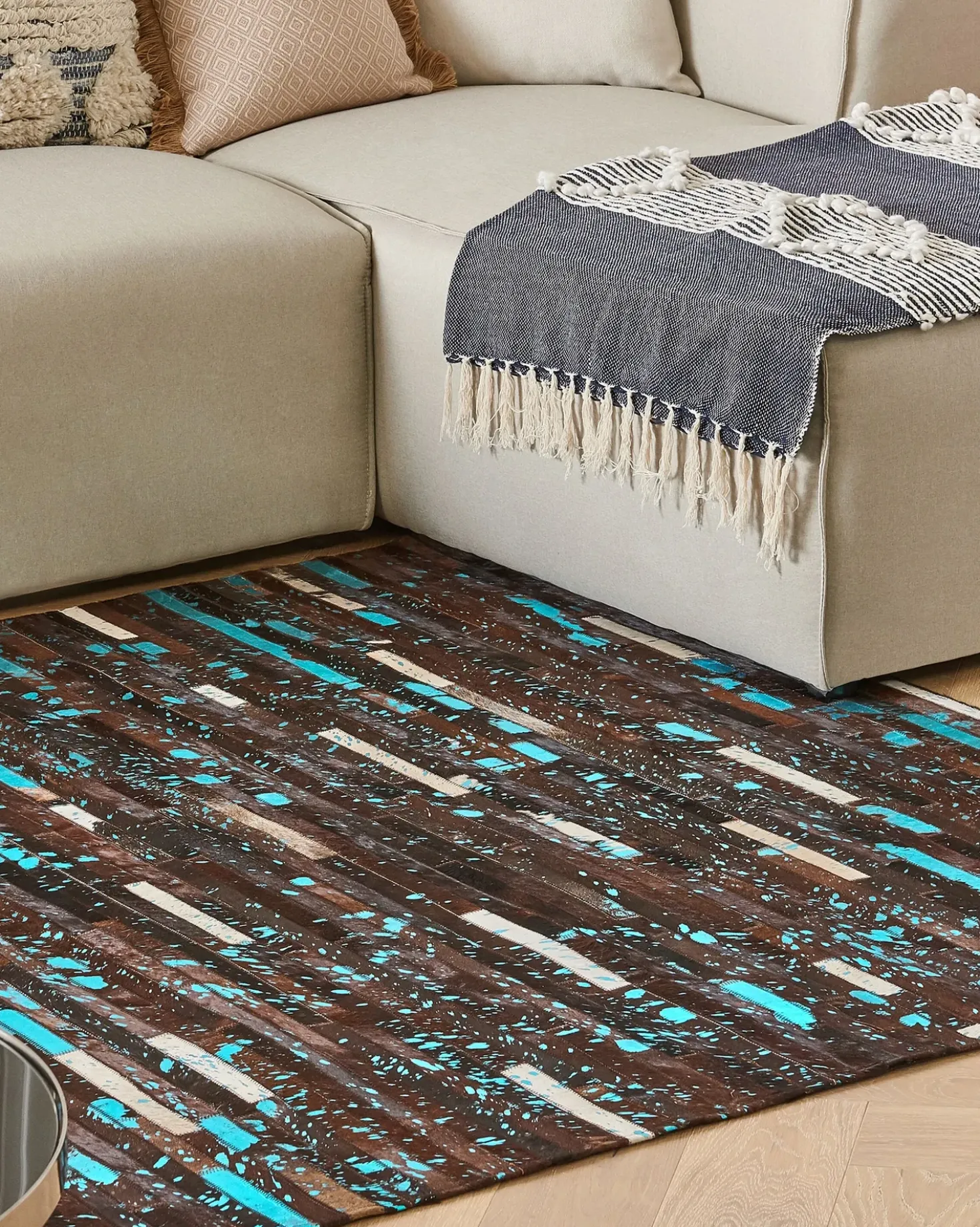 Tappeto KISIR Marrone scuro 160 x 230 cm Pelle naturale