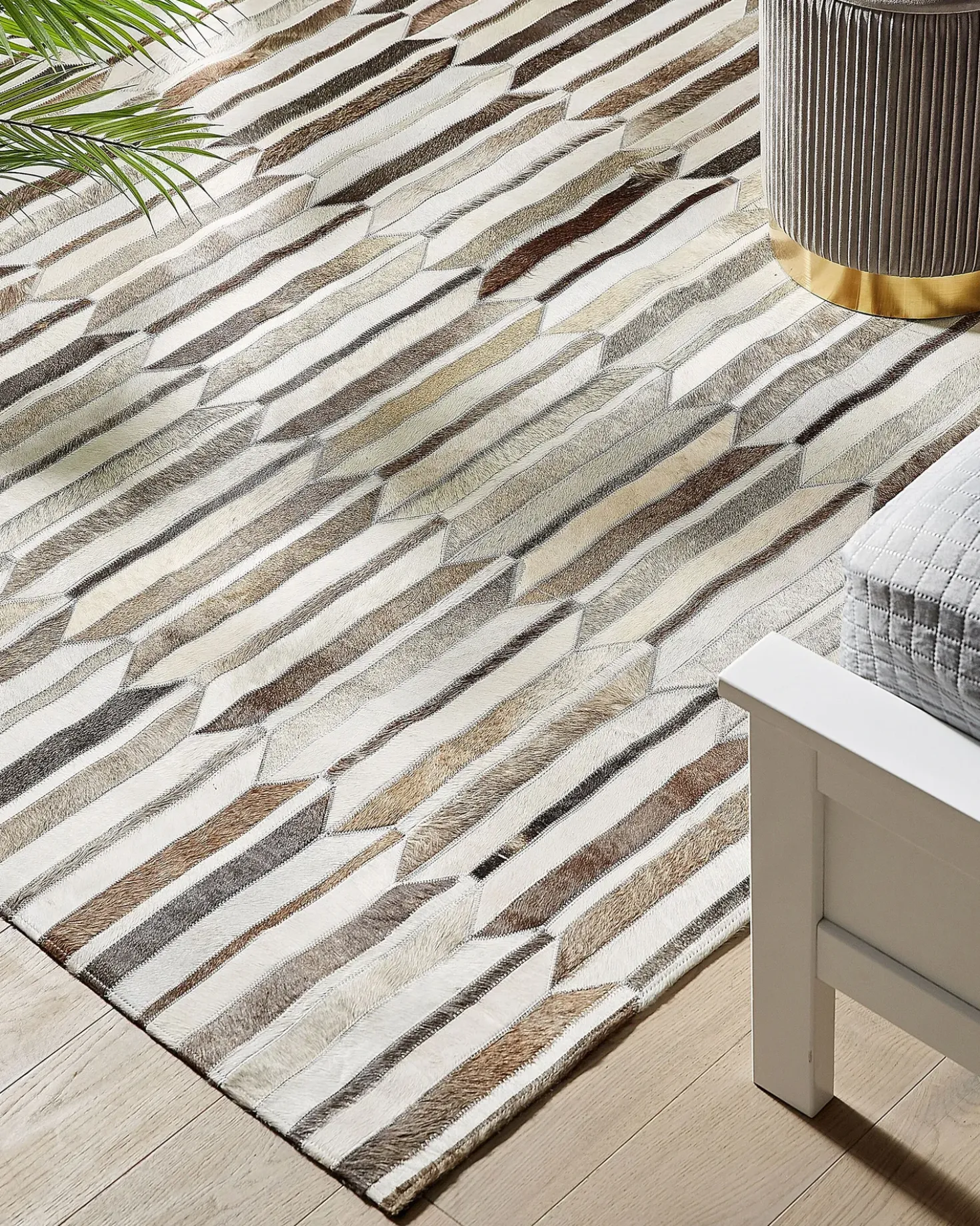 Tappeto KULALAR Beige 160 x 230 cm Pelle naturale
