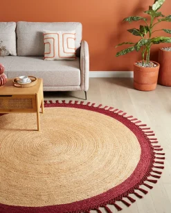 Tappeto MARTS Rosso scuro ø 200 cm Iuta