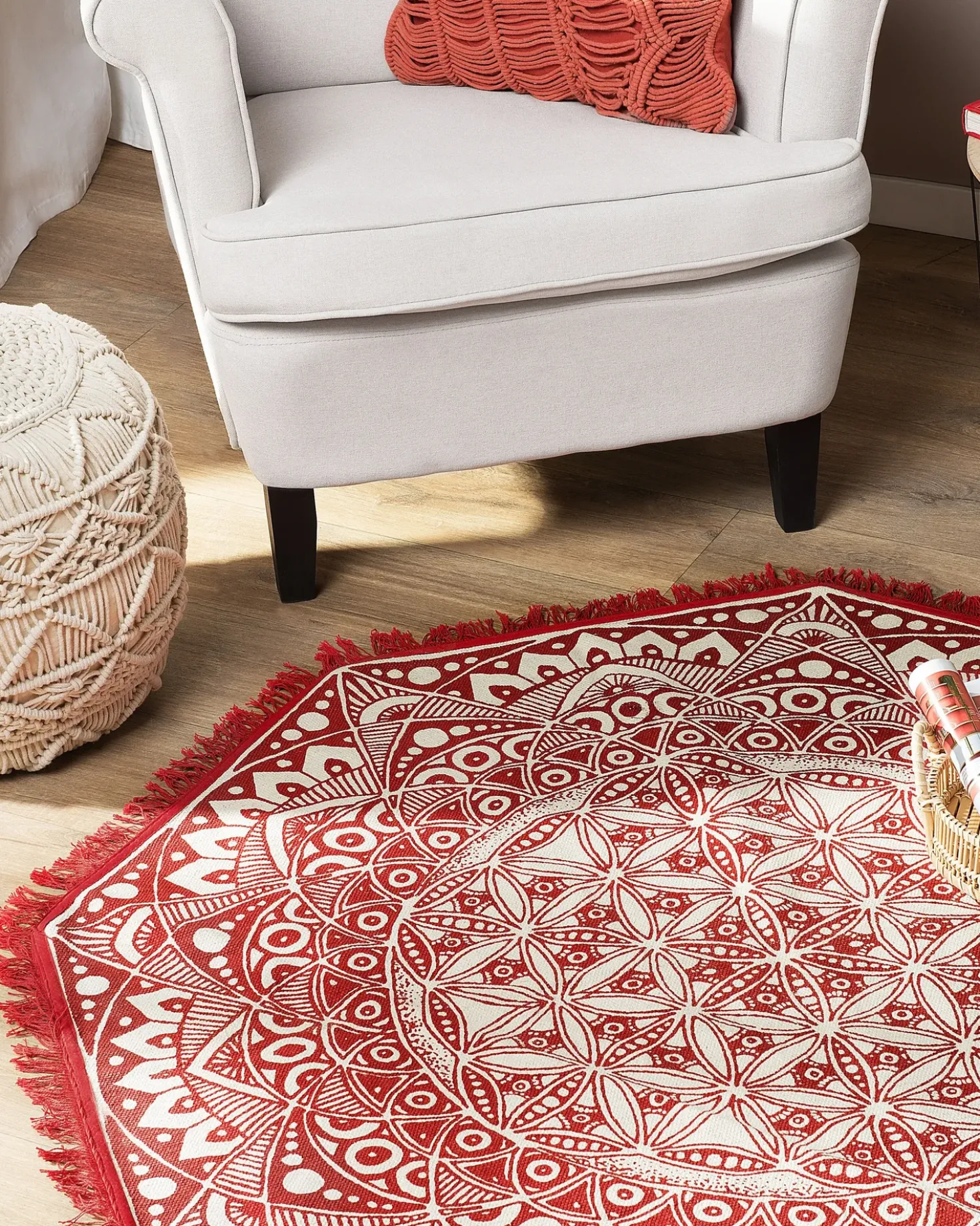 Tappeto MEZITILI Rosso ø 120 cm Cotone