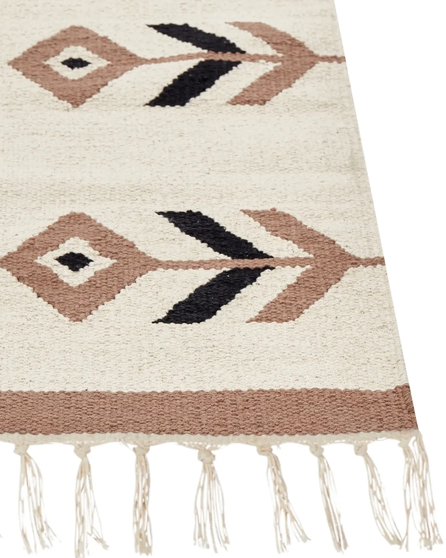 Tappeto NIAVAN Beige 160 x 230 cm Cotone Kilim