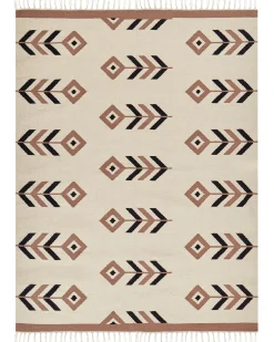 Tappeto NIAVAN Beige 160 x 230 cm Cotone Kilim
