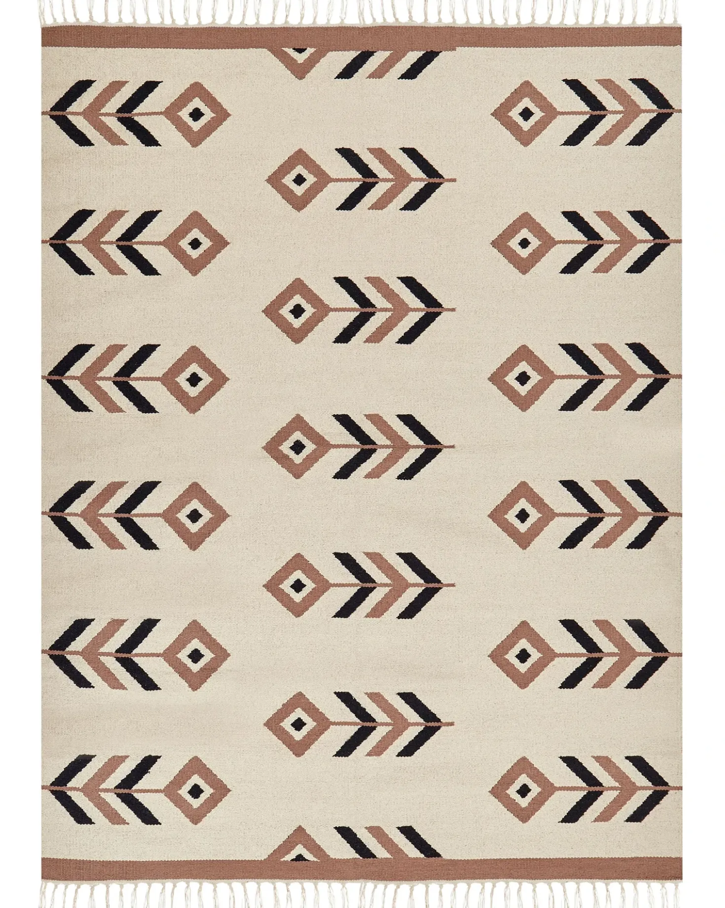 Tappeto NIAVAN Beige 160 x 230 cm Cotone Kilim