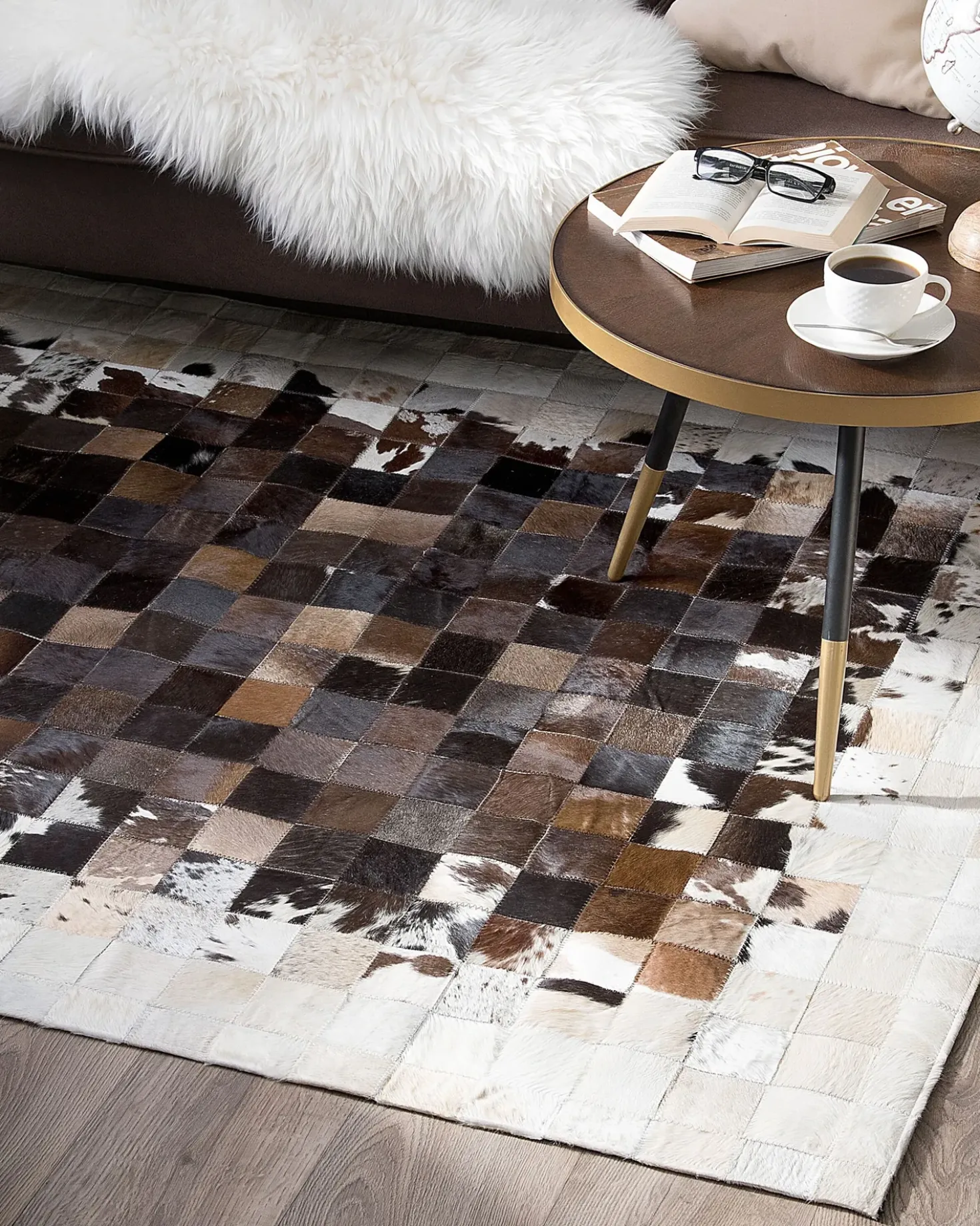 Tappeto OKCULU Marrone 140 x 200 cm Pelle naturale
