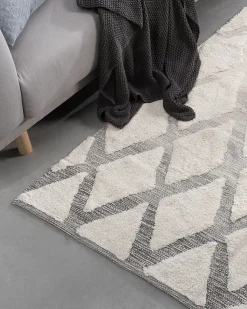 Tappeto PENDIK Beige chiaro 140 x 200 cm Cotone