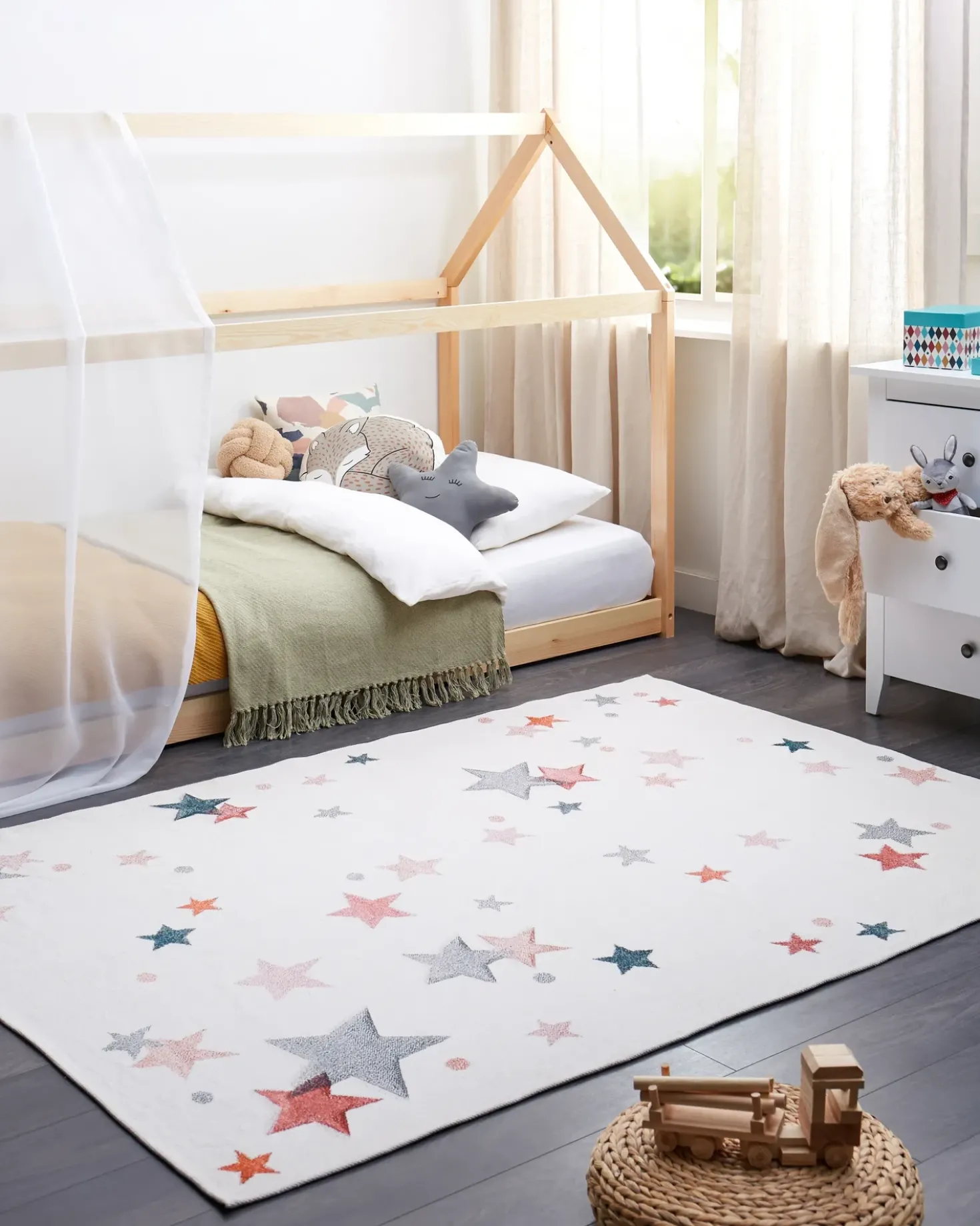 Tappeto per bambini ALPOUD Bianco 140 x 200 cm Cotone