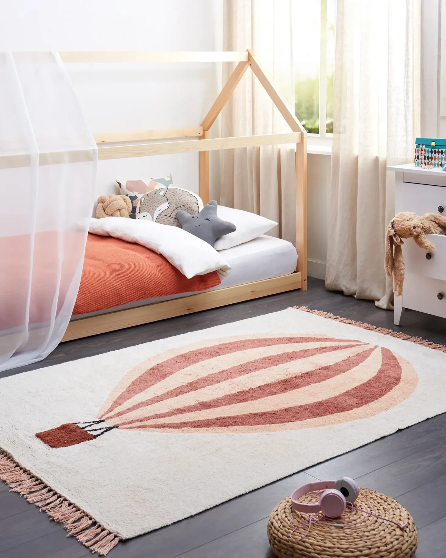 Tappeto per bambini BAZALETI Beige chiaro 140 x 200 cm Cotone