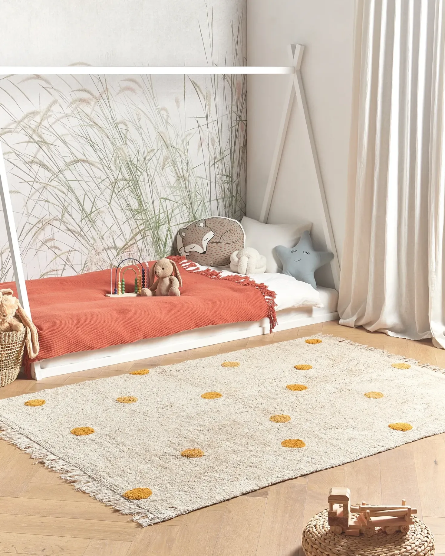 Tappeto per bambini DARDERE Giallo 140 x 200 cm Cotone