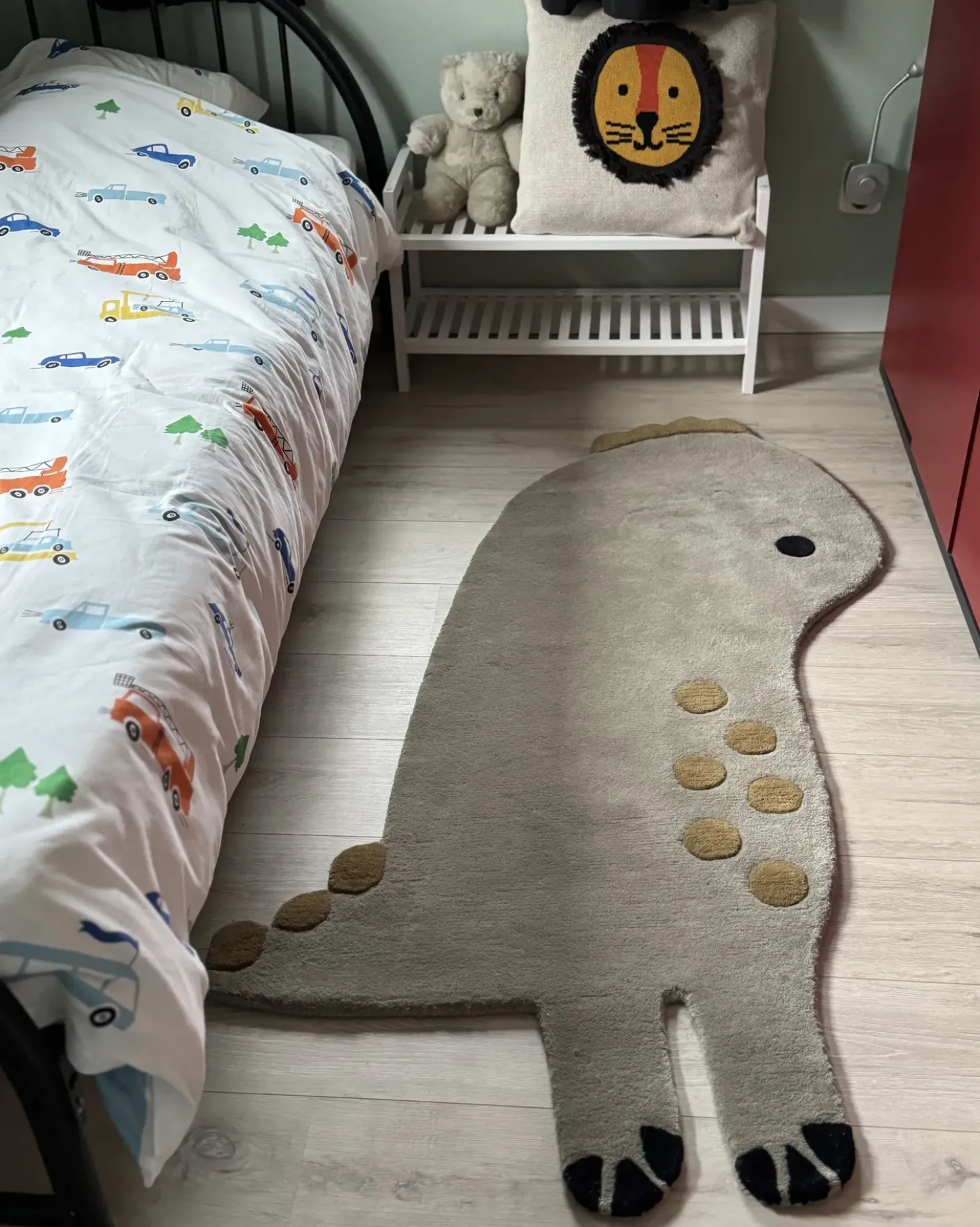 Tappeto per bambini DINO Grigio 100 x 160 cm Lana