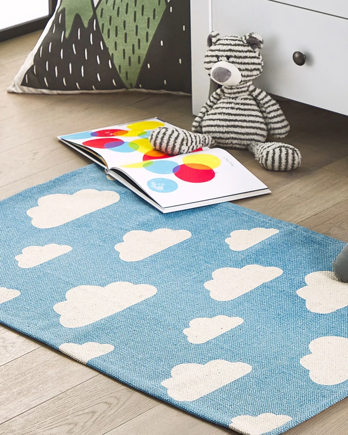 Tappeto per bambini GWALIJAR Blu 60 x 90 cm Cotone