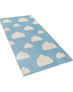 Tappeto per bambini GWALIJAR Blu 60 x 90 cm Cotone
