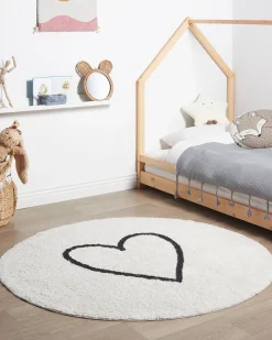 Tappeto per bambini HEART Beige ø 140 cm Cotone