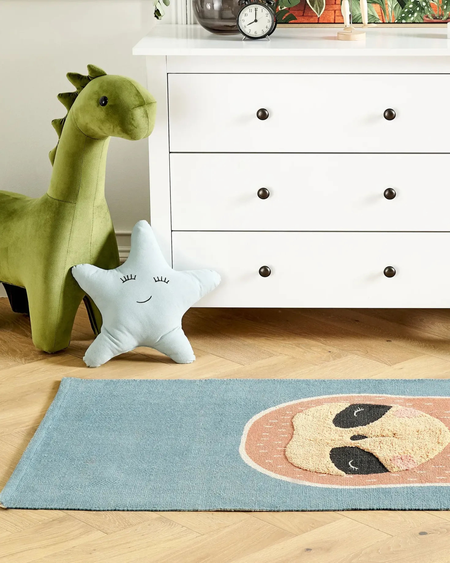 Tappeto per bambini ISAK Blu 80 x 150 cm Cotone