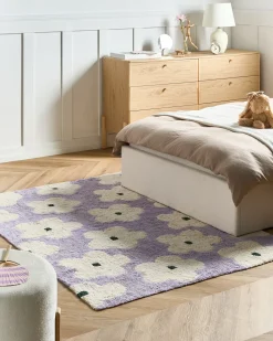 Tappeto per bambini MOKHVA Viola chiaro 140 x 200 cm Cotone