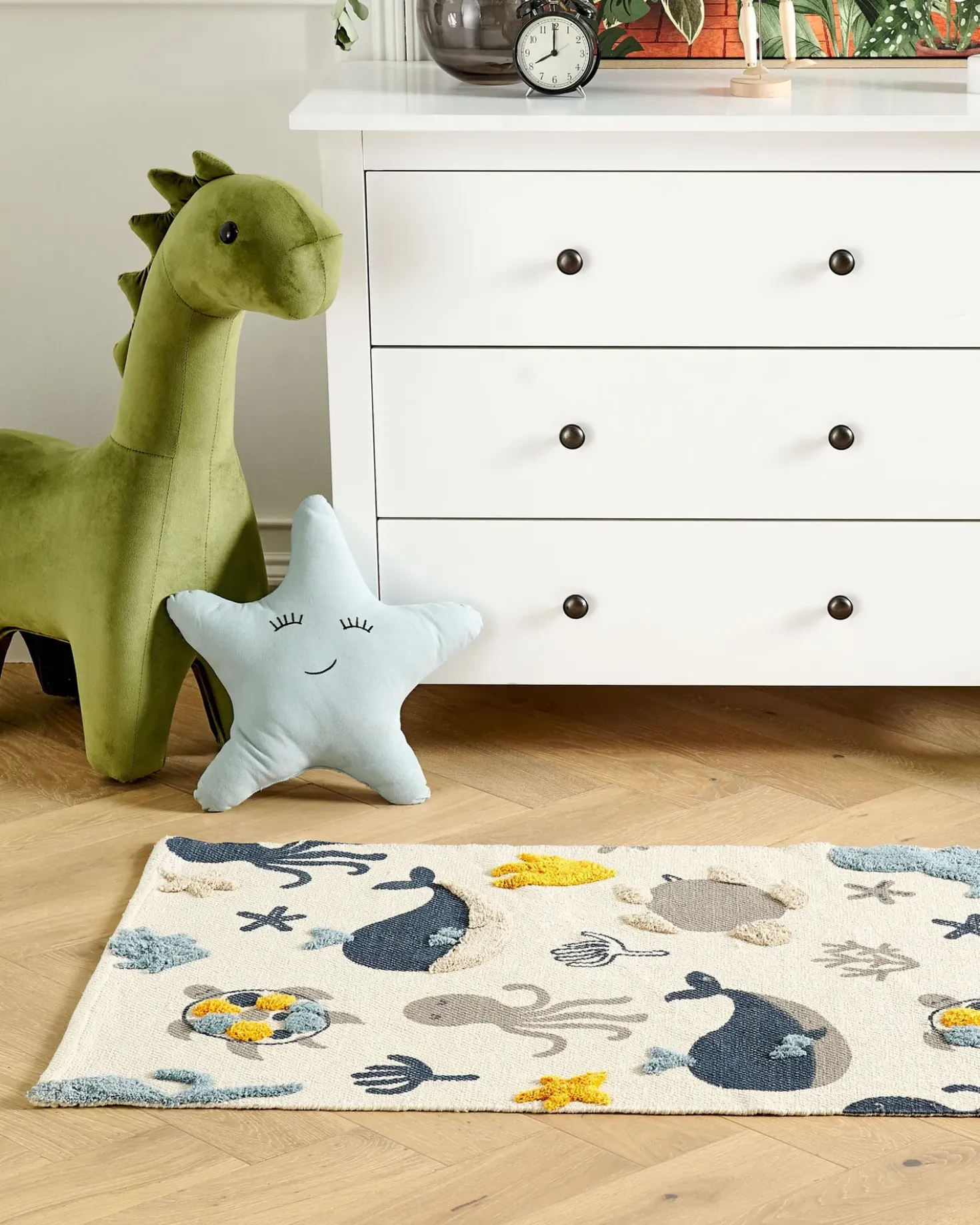 Tappeto per bambini PORSEA Multicolore 80 x 150 cm Cotone
