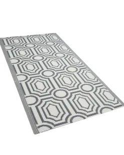 Tappeto per esterni BIDAR Grigio 90 x 180 cm Reversibile