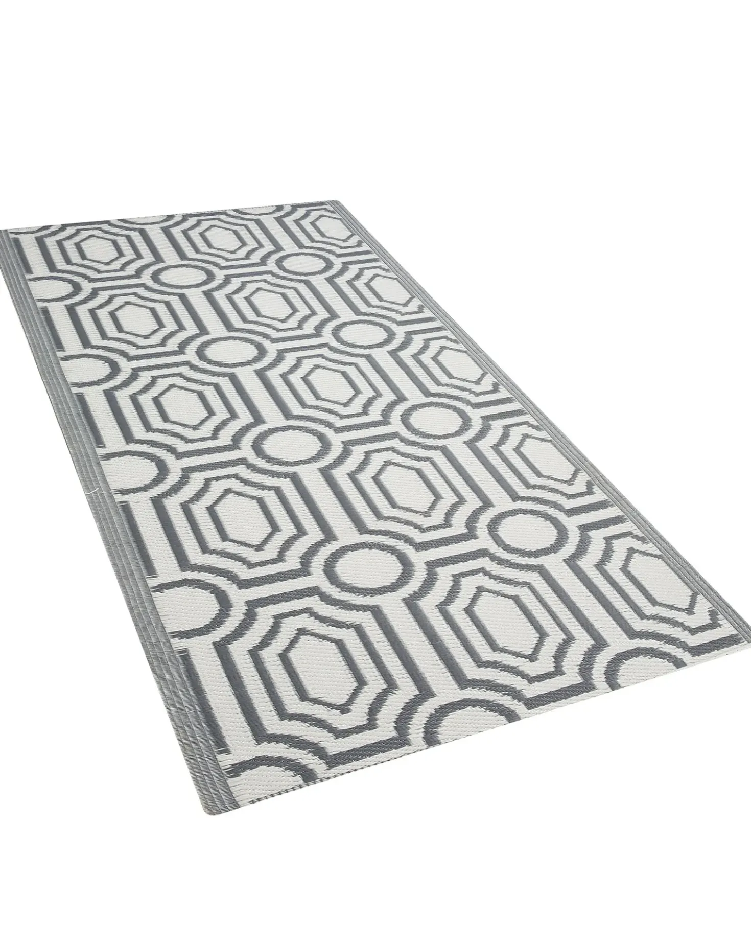 Tappeto per esterni BIDAR Grigio 90 x 180 cm Reversibile