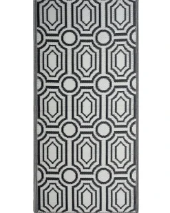 Tappeto per esterni BIDAR Nero 90 x 180 cm Reversibile