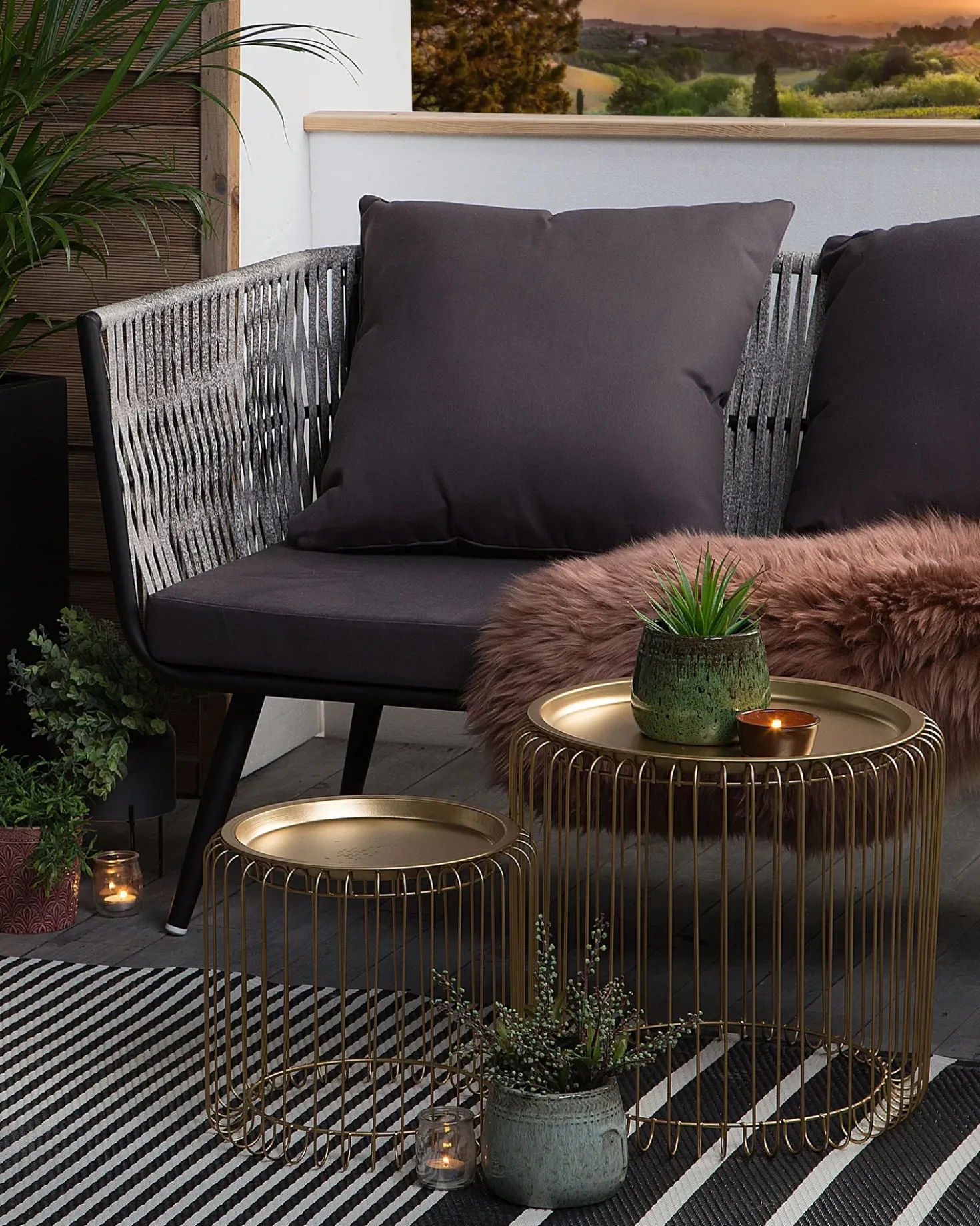 Tappeto per esterni HALDIA Nero 90 x 180 cm