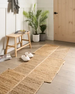 Tappeto SANGLI Beige 80 x 300 cm Iuta