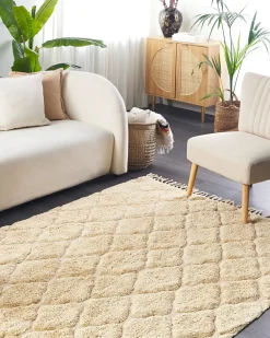 Tappeto SANLIURFA Beige sabbia 160 x 230 cm Cotone