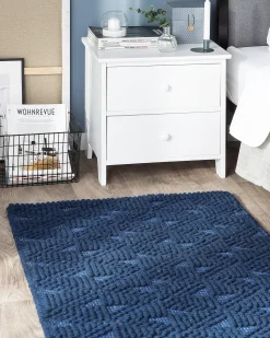 Tappeto SAVRAN Blu marino 80 x 150 cm Lana