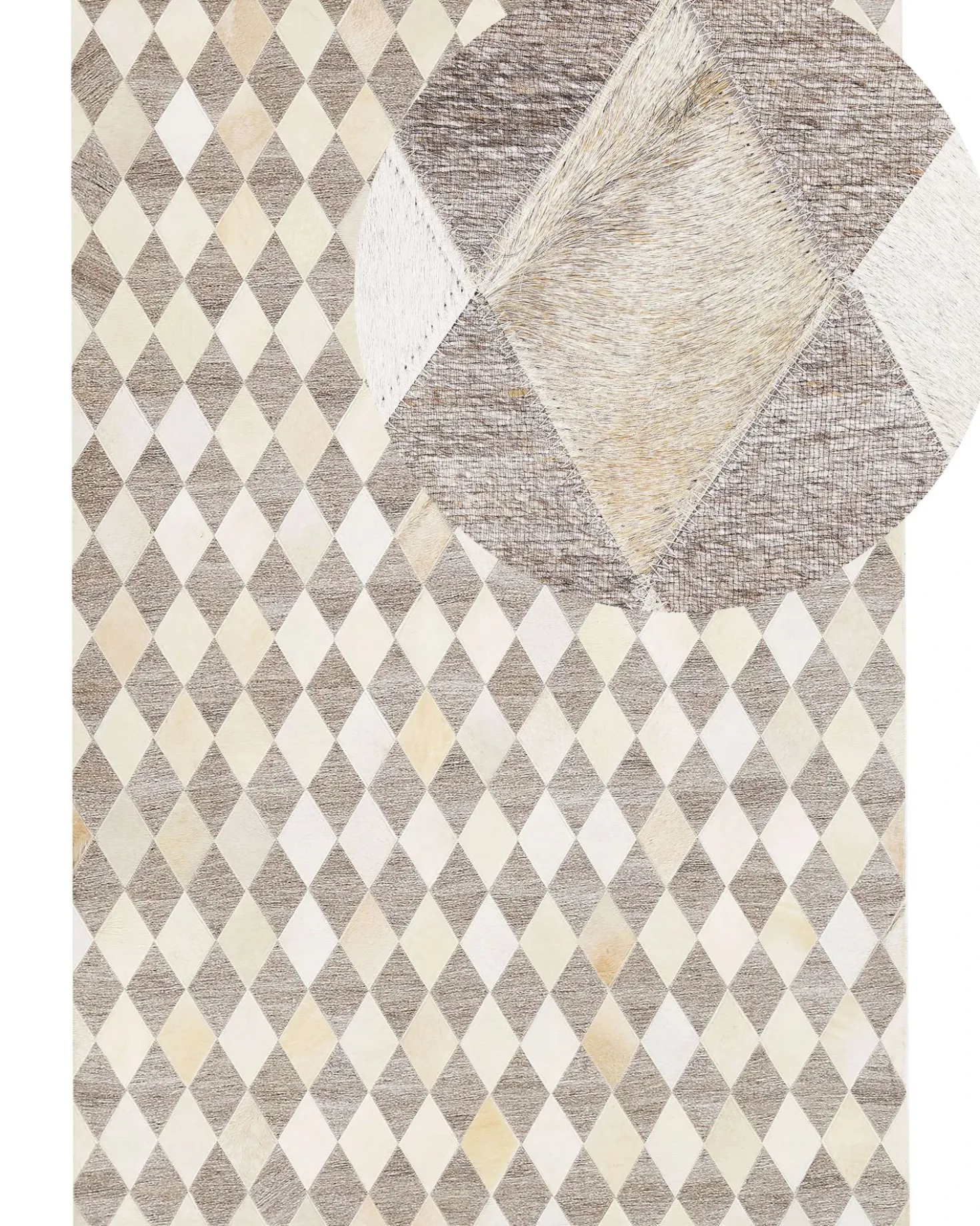 Tappeto SESLICE Beige 160 x 230 cm Pelle naturale