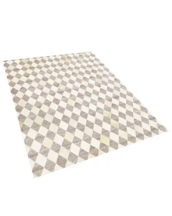 Tappeto SESLICE Beige 160 x 230 cm Pelle naturale