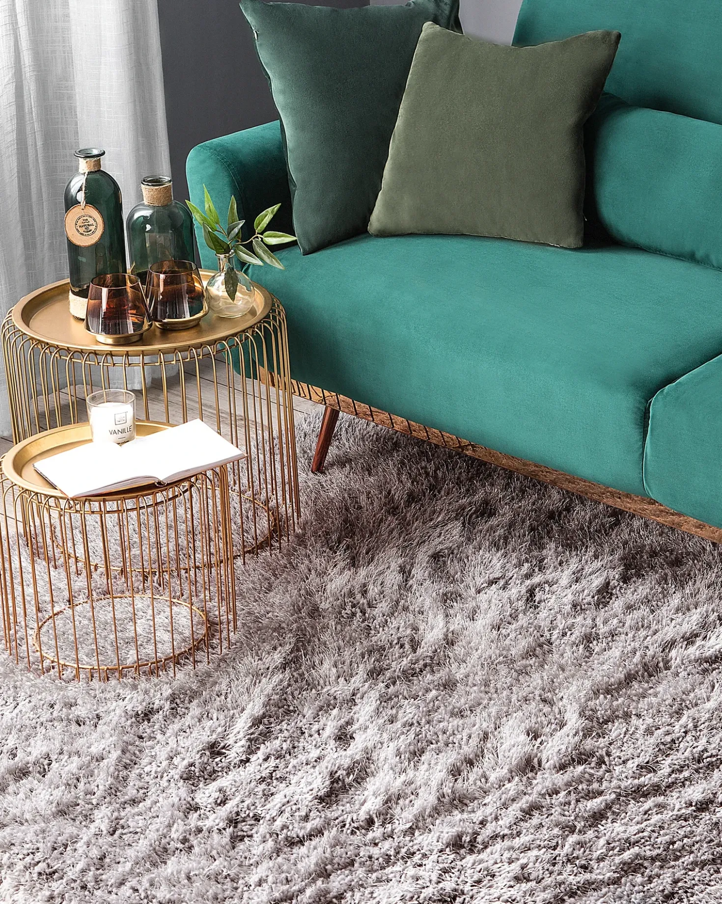Tappeto Shaggy CIDE Grigio chiaro 200 x 300 cm