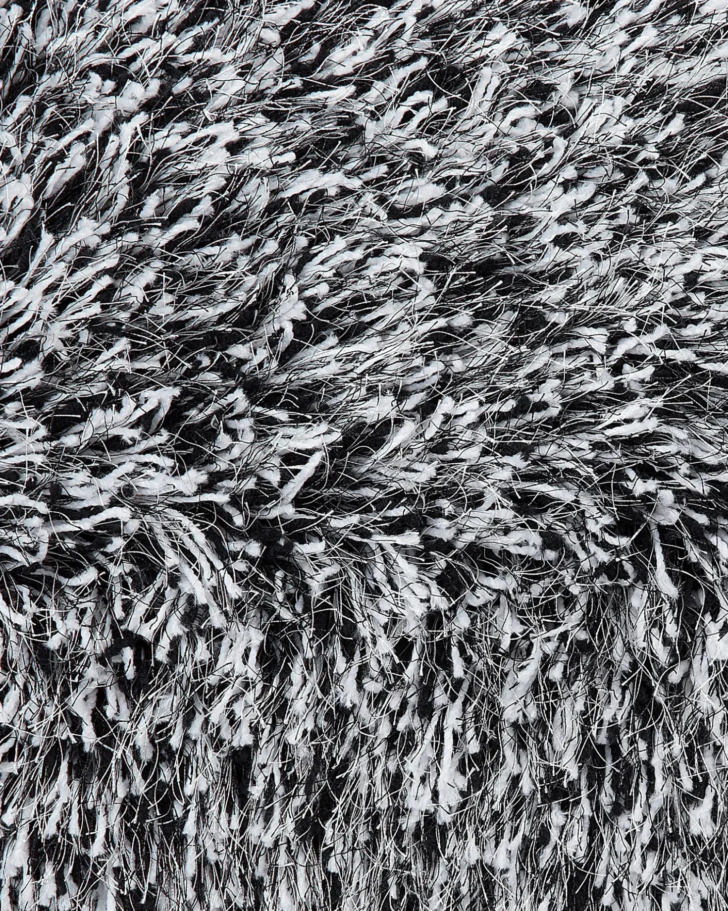 Tappeto Shaggy CIDE Nero/Bianco ø 140 cm