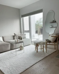 Tappeto Shaggy DEMRE Bianco 140 x 200 cm