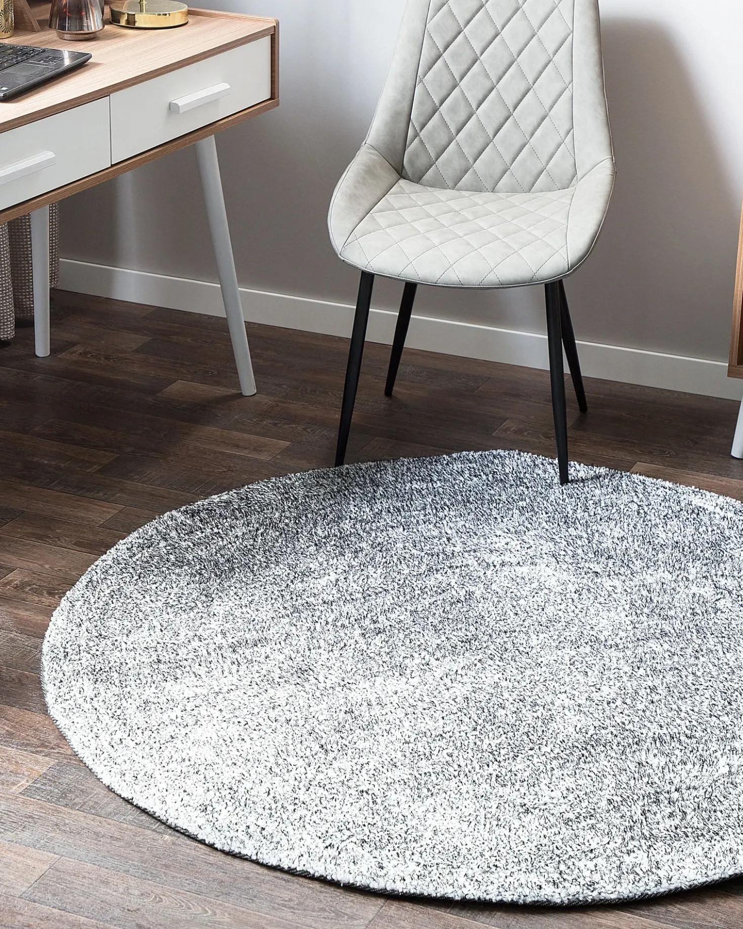 Tappeto Shaggy DEMRE Grigio ø 140 cm
