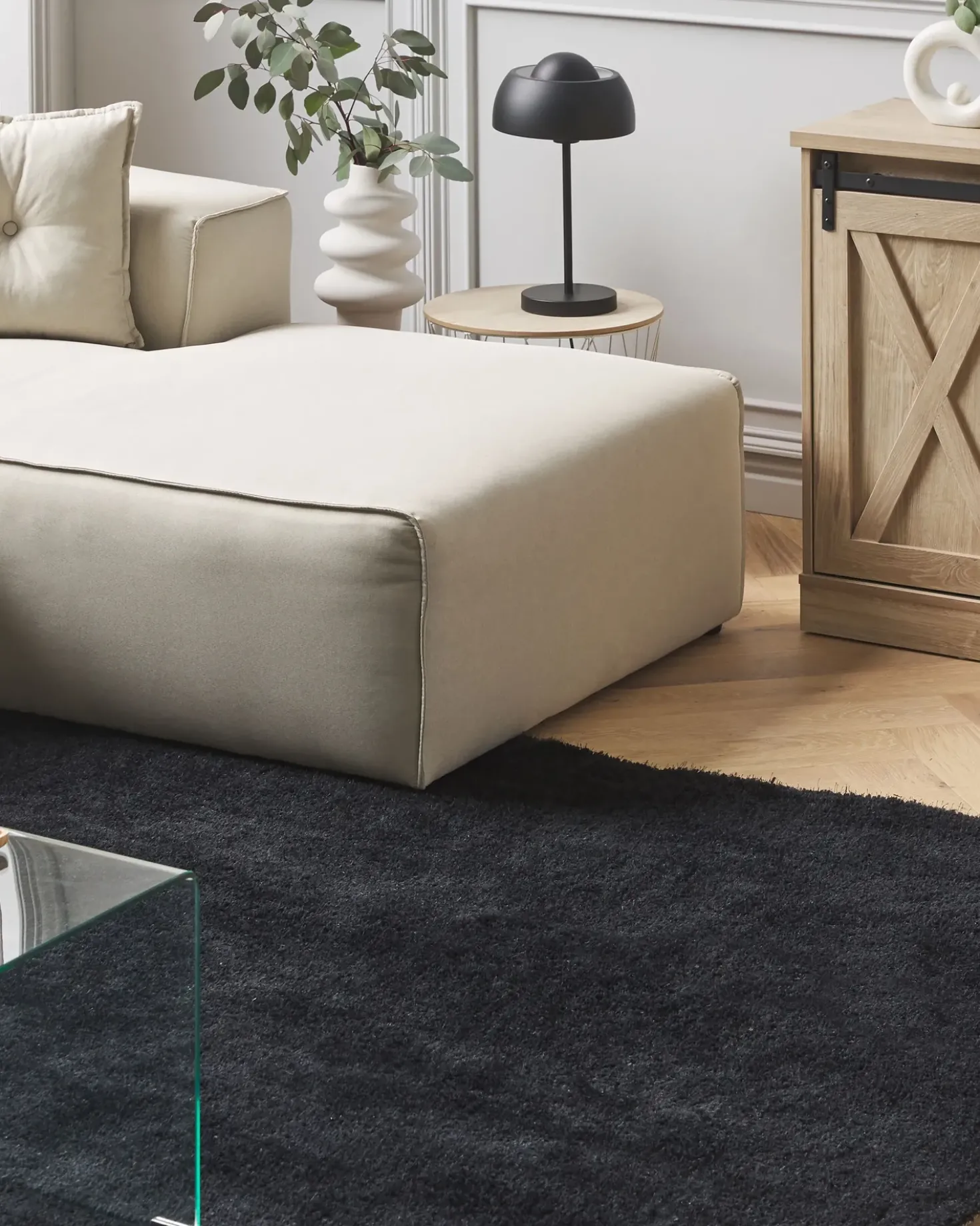 Tappeto Shaggy DEMRE Nero 160 x 230 cm