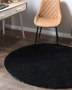 Tappeto Shaggy DEMRE Nero ø 140 cm