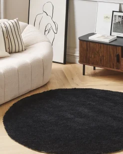Tappeto Shaggy DEMRE Nero ø 140 cm