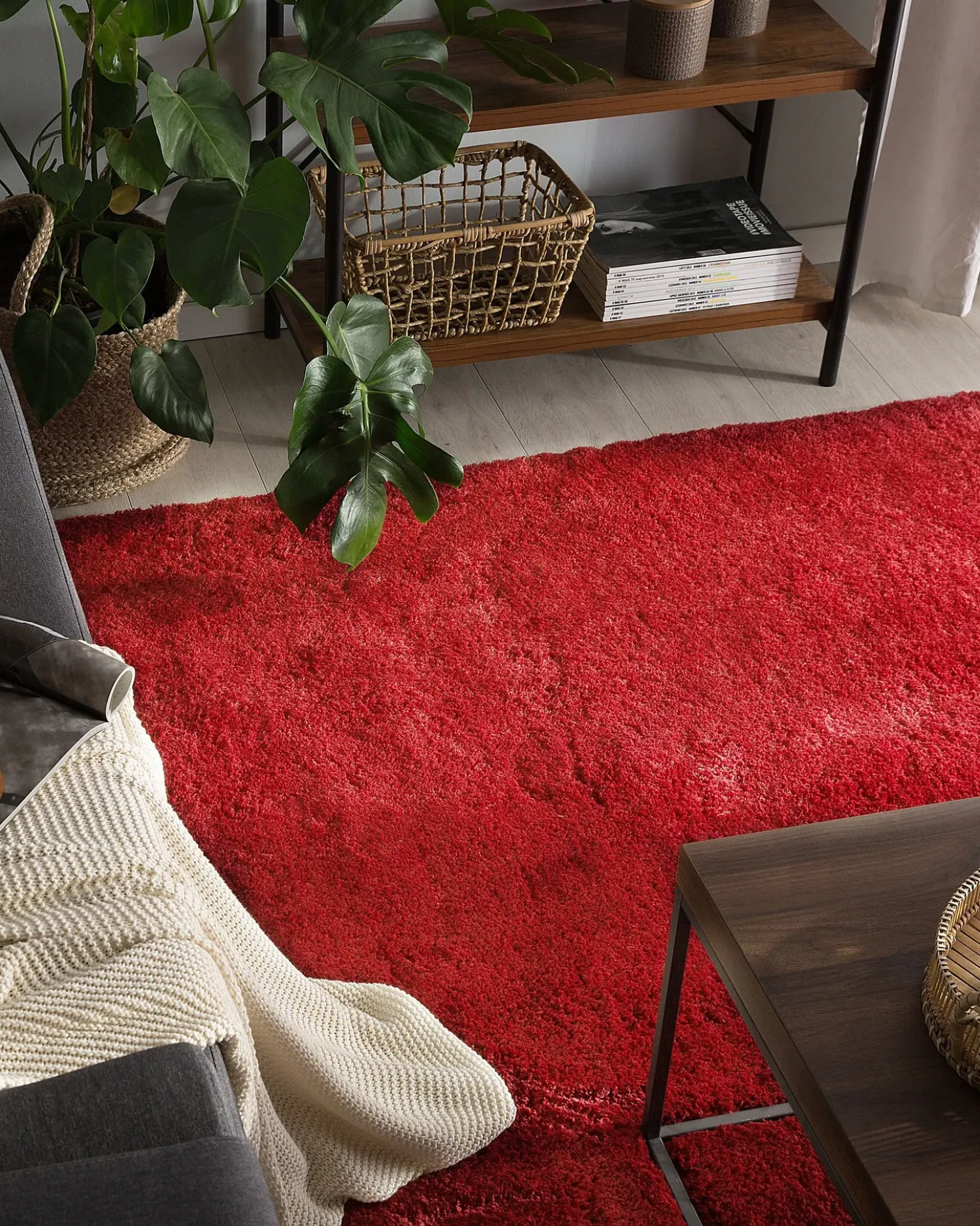 Tappeto Shaggy EVREN Rosso 160 x 230 cm