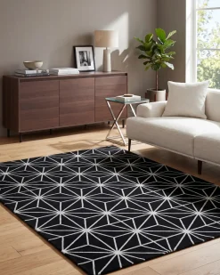 Tappeto SIBEL Nero 160 x 230 cm Viscosa