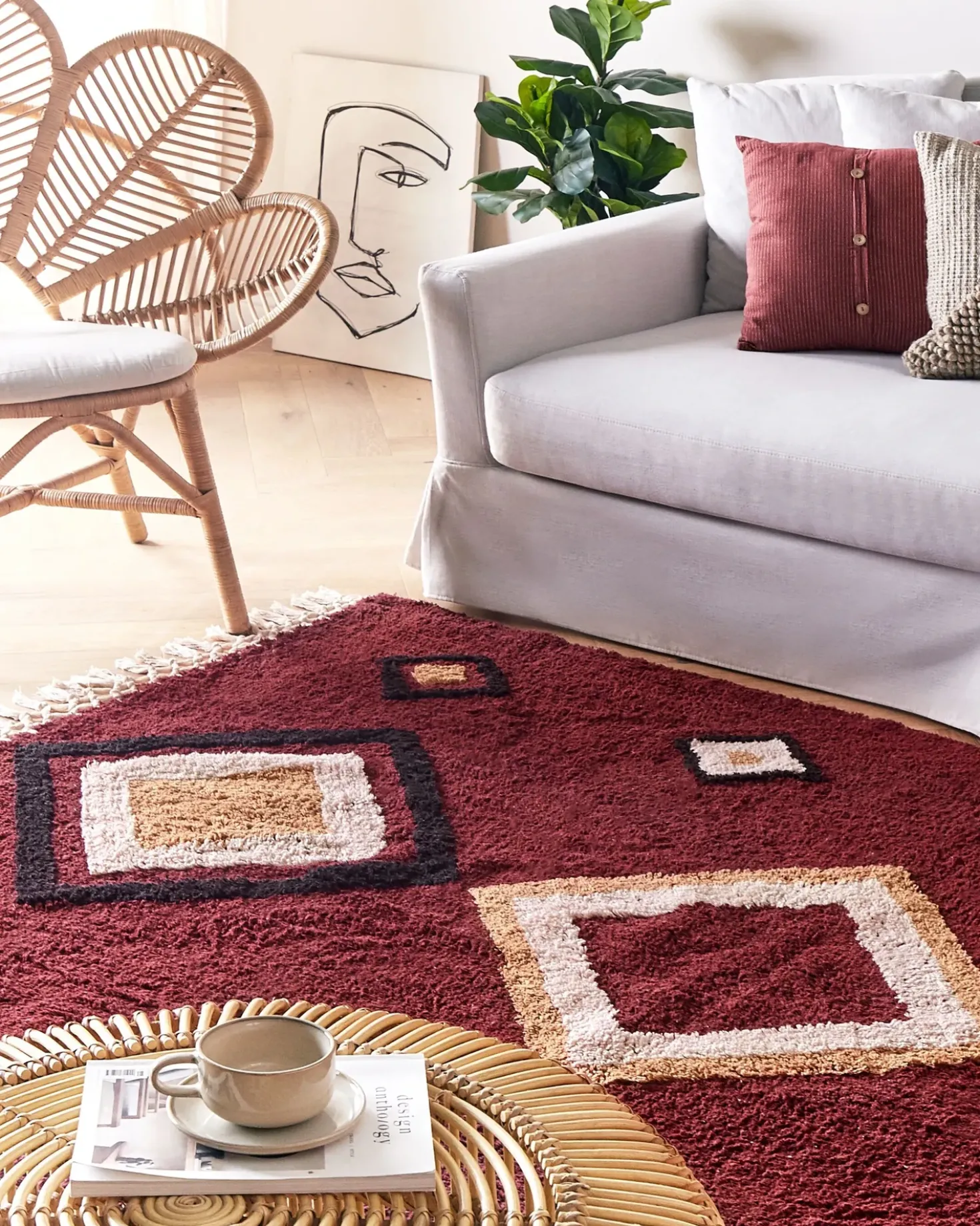 Tappeto SIIRT Rosso 160 x 230 cm Cotone