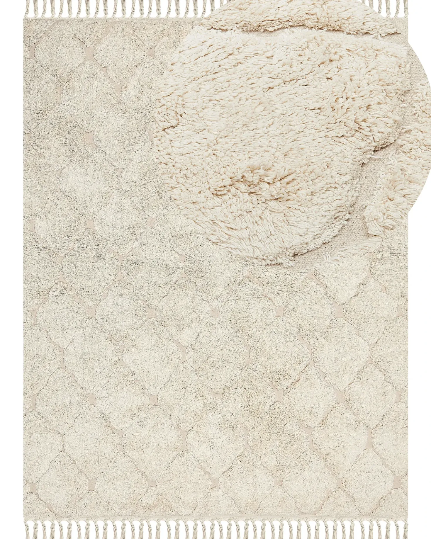 Tappeto SILCHAR Beige 160 x 230 cm Cotone