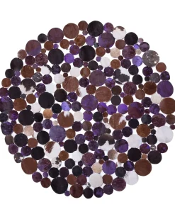 Tappeto SORGUN Viola ø 140 cm Pelle naturale