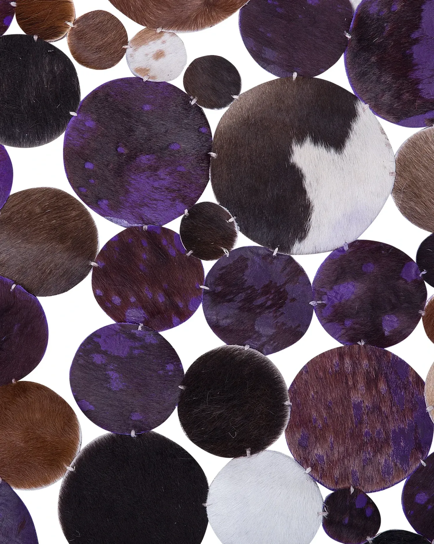 Tappeto SORGUN Viola ø 140 cm Pelle naturale