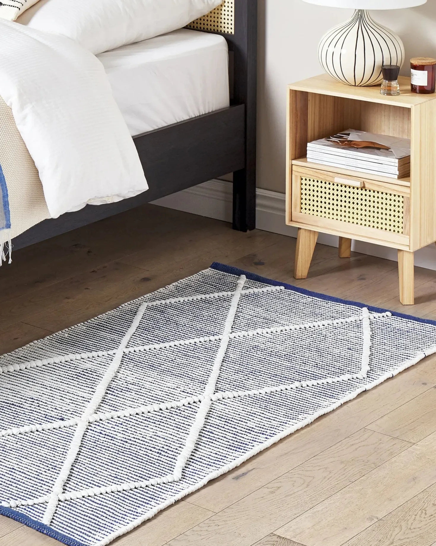 Tappeto SYNOPA Blu 80 x 150 cm Cotone