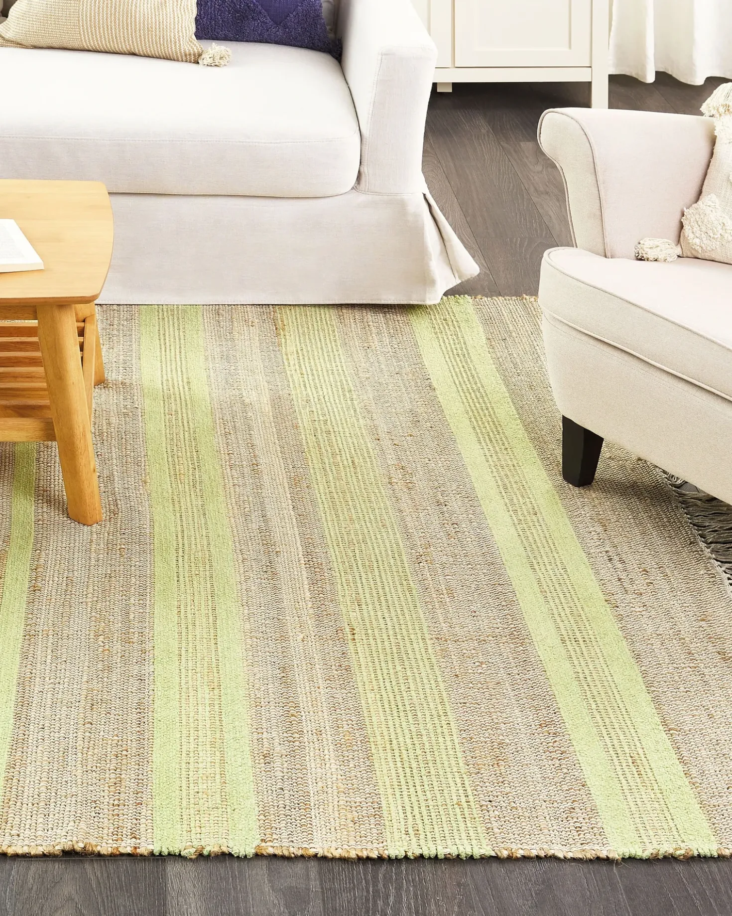 Tappeto TALPUR Verde chiaro 160 x 230 cm Iuta