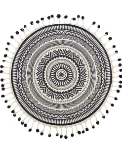 Tappeto TATVAN Blu ø 120 cm Cotone